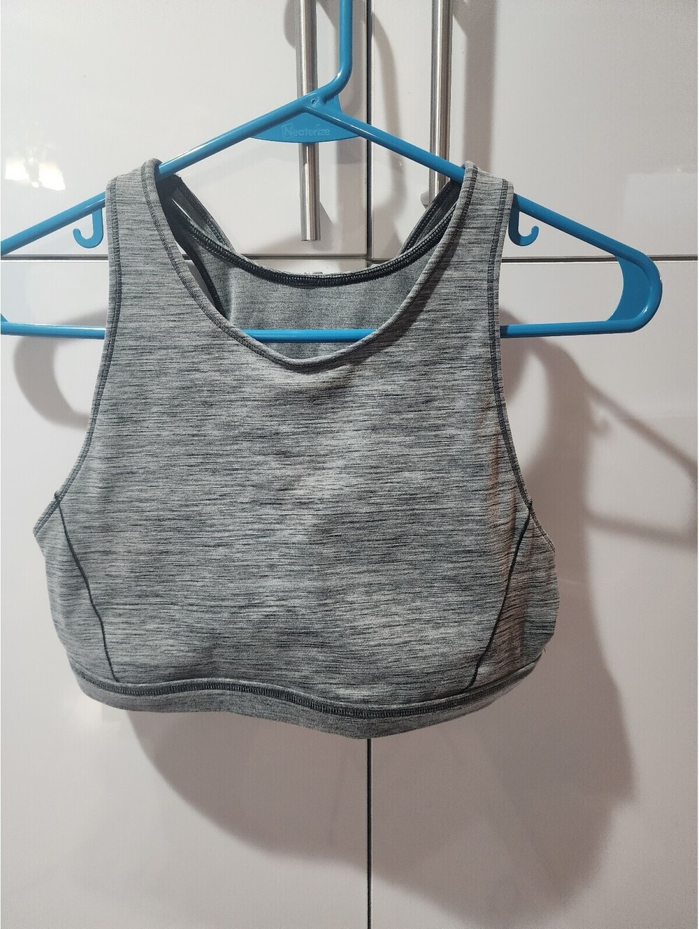 Victoria's Secret PINK Women's Heather Gray Racerback Sports Bra with Mesh m